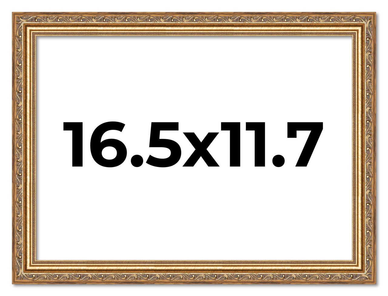 16.5x11.7 Solid Wood Antique Picture Frame with UV-Resistant Acrylic & Acid-Free Backing, Available in 4 Finishes: Bronze, Gold, Silver, and Gold with Black